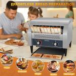 SUCICENI Commercial Conveyor Toaster 450 Slices/H Industrial Toasters 3 Slice at Time 2600W Bun Toasters with Dual Heating Tube for Bagel Bread Croissant Waffle Bakery Restaurant Cafe (450 slice/Hour)