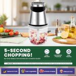 BUMET Electric food processor vegetable chopper 500W one 2.5cup bowl one bi-layer 4 blades Mini Food chopper for home use,Mincing, and Puree for kitchen aid, baby foot