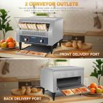 SUCICENI Commercial Conveyor Toaster 450 Slices/H Industrial Toasters 3 Slice at Time 2600W Bun Toasters with Dual Heating Tube for Bagel Bread Croissant Waffle Bakery Restaurant Cafe (450 slice/Hour)
