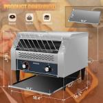 SUCICENI Commercial Conveyor Toaster 450 Slices/H Industrial Toasters 3 Slice at Time 2600W Bun Toasters with Dual Heating Tube for Bagel Bread Croissant Waffle Bakery Restaurant Cafe (450 slice/Hour)