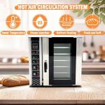 LGXEnzhuo 5-Layer Electric Convection Bread Baking Oven Stainless Steel Hot Air Circulation 53Gal Capacity with Steam for Roasting Bread Pizza Nut 220V/3PH
