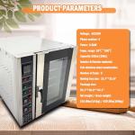 LGXEnzhuo 5-Layer Electric Convection Bread Baking Oven Stainless Steel Hot Air Circulation 53Gal Capacity with Steam for Roasting Bread Pizza Nut 220V/3PH