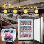 HCK Freezer, Undercounter Refrigerator with Stainless Steel Body, Electronic Temperature Control, Lockable Door, 3 Movable Baskets, Built Design for Home and Commercial Use,-11.2°F to 3.2℉, 4.1 Cu.ft.