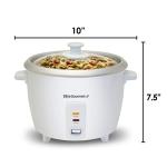 Elite Gourmet ERC-003X Electric Rice Cooker with Automatic Keep Warm Makes Soups, Stews, Grains, Hot Cereals, 6 Cups Cooked (3 Cups Uncooked), White