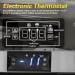 HCK Freezer, Undercounter Refrigerator with Stainless Steel Body, Electronic Temperature Control, Lockable Door, 3 Movable Baskets, Built Design for Home and Commercial Use,-11.2°F to 3.2℉, 4.1 Cu.ft.