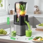 Airpher 400W Cold Press Juicer, 5.8" Wide Feed Chute Slow Masticating Juicer Machines for Whole Fruits & Vegetables | High Juice Yield, Easy to Clean | Valentine's Day Gift Ideas for Women (Dark gray)