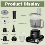 12 Cup Food Processor & Vegetable Chopper,French-Fry-Cutter, Stepless Speed,Digital Timer,Large Feed Chute,Ice Creshing,Chopping, Shredding, Slicing and Doughing,600W for Home Use,Black