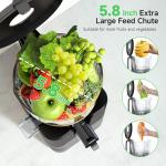 Airpher 400W Cold Press Juicer, 5.8" Wide Feed Chute Slow Masticating Juicer Machines for Whole Fruits & Vegetables | High Juice Yield, Easy to Clean | Valentine's Day Gift Ideas for Women (Dark gray)