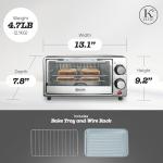 Kitchen Elite 4-Slice Toaster Oven, Compact Countertop Appliance with Bake Tray, Wire Rack, Adjustable Timer, and Temperature Control, Black