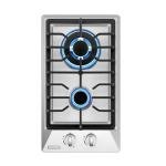 Empava 12" Gas Stove Cooktop with 2 Italy Sabaf Sealed Burners NG/LPG Convertible in Stainless Steel