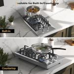 Empava 12" Gas Stove Cooktop with 2 Italy Sabaf Sealed Burners NG/LPG Convertible in Stainless Steel