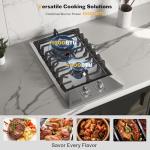 Empava 12" Gas Stove Cooktop with 2 Italy Sabaf Sealed Burners NG/LPG Convertible in Stainless Steel
