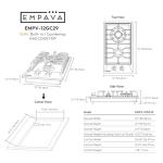 Empava 12" Gas Stove Cooktop with 2 Italy Sabaf Sealed Burners NG/LPG Convertible in Stainless Steel
