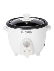 CUCKOO One Touch Rice Cooker 3-Cup (Uncooked) / 6-Cup (Cooked), Mini Rice Cooker & Warmer with Steamer Tray, Versatile Grain Cooker, Soup Maker, Auto Keep Warm, White (CR-0301C)