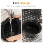 Sunvivi 4QT Slow Cooker, Programmable Pot with Locking Lid, Removable Ceramic Pot, 3 Heating Settings & Time Control,Dishwasher-safe Lid, Grey