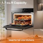 ROBAM 24-Inch Built-In Combi Steam Oven with 13 Cooking Functions, 50 Pre-Programmed Recipes, High-Temp Steam, Convection Bake, 3000W, Touch Control, Stainless Steel, 1.7 Cu. Ft. (Black)