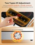 xunda 2 Burner Electric Cooktop 110V, Hot Plates Electric with Carry Handle, Ceramic Cooktop for Home, VR, 1800W Touch & Knob Control Timer, Safety Lock (Black)