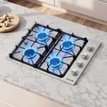 VEVOR Gas Cooktop, 30 inch 4 Burners Gas Stove Top, Max 48000BTU Built-in Stainless Steel Stove Top LPG/NG Convertible Dual Fuel Cooktop Stoves with Sealed Burner for Sear, Stew, Boil, Stir-Fry