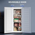 Antarctic Star 6.0 Cu.Ft Upright Freezer, Compact Stand Up Freezer with 7-Temp Control, Removable Glass Shelves, Adjustable Legs & Reversible Door, for Home, Apartment, Dorm, White