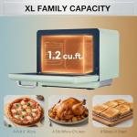 ROBAM R-Box Pro Countertop Combi Steam Oven Green, Air Fryer Toaster Oven with EXP, 1.2 cu. ft. XL Capacity, 1800W Steam Fry Technology, 86-446°F Precision, 32 Presets, Easy-to-Clean Enamel Interior