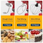 VIVOHOME 3 in 1 Multifunctional Stand Mixer with 6 Quart Stainless Steel Bowl, 650W 6 Speed Tilt-Head Meat Grinder, Juice Blender, Red