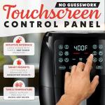 Gourmia Air Fryer - 4 Qt Capacity, FryForce360º, Digital Display with 8 Presets, Roast, Bake, Broil, Dehydrate, Dishwasher Safe Accessories, Compact, Black