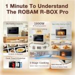 ROBAM Toaster Air Fryer Oven Combo, Countertop Convection Cooker with Bake & Fry, 1.2 Cu.Ft Large Capacity Combi Steam Oven, 32 Preset Recipes, Smart Touch Precise Temp Control, Multi-Stage (White)