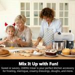 CKEMU Stand Mixer, Compact & Space-Saving, Stainless Steel Bowl, Unique & Playful Design, Effcient Motor, Dishwasher-Safe Attachments, SM-2549A (Panda)