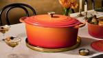 Le Creuset Enameled Cast Iron Signature Oval Dutch Oven, 15.5 qt., Flamme Doree with Crucible Knob
