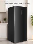 BLACK+DECKER 21.2 Cu. Ft. Convertible Freezer Refrigerator, Upright Freezer with Glass Shelves, Reversible Door, ENERGY STAR rated, Frost Free, BUC2120MB, Black