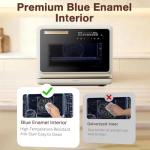 ROBAM Toaster Air Fryer Oven Combo, Countertop Convection Cooker with Bake & Fry, 1.2 Cu.Ft Large Capacity Combi Steam Oven, 32 Preset Recipes, Smart Touch Precise Temp Control, Multi-Stage (White)