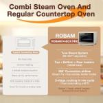 ROBAM Toaster Air Fryer Oven Combo, Countertop Convection Cooker with Bake & Fry, 1.2 Cu.Ft Large Capacity Combi Steam Oven, 32 Preset Recipes, Smart Touch Precise Temp Control, Multi-Stage (White)