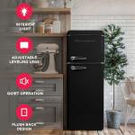 Frigidaire, 2 Door Apartment Size RETRO Refrigerator with Top Freezer, Chrome Handles, 7.5 cu ft, ONYX