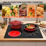 VBGK Electric Cooktop,24 inch 220V Electric Stove Top,Touch and Knob Control,LED,9 Power Levels, Kids Lock &Timer,Overheat Protection,5000W 3 burner cooktop.