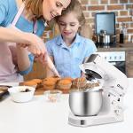 Kitchen in the box Stand Mixer,3.2Qt Mini Electric Food Mixer,6 Speeds Portable Lightweight Kitchen Mixer for Daily Use with Egg Whisk,Dough Hook,Flat Beater (White) (Renewed)