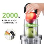 AMZCHEF Cold Press Juicer, Juicers Machines - 3.2" Large Feed Chute for Whole Fruits & Vegetables, Stainless Steel Slow Masticating Juice Easy to Clean, Large Auger, Double Strainers