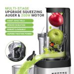 AMZCHEF Cold Press Juicer, Juicers Machines - 3.2" Large Feed Chute for Whole Fruits & Vegetables, Stainless Steel Slow Masticating Juice Easy to Clean, Large Auger, Double Strainers