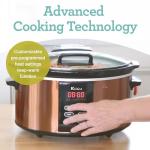 Euro Cuisine SCX6 Programmable Slow Cooker 6 Quart - Best Digital Slow Cooker for Large Family Meals, Smart Slow Cooker with Timer, Ideal for All Types of Recipes