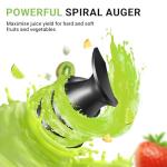 AMZCHEF Cold Press Juicer, Juicers Machines - 3.2" Large Feed Chute for Whole Fruits & Vegetables, Stainless Steel Slow Masticating Juice Easy to Clean, Large Auger, Double Strainers