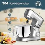 Household Stand Mixer with 6.5 Quart Bowl, Electric Food Mixer 10+p Speeds 660W, Kitchen Tilt-Head Bread Dough and Cake Mixers with Dough Hook, Whisk, Beater, Splash Guard