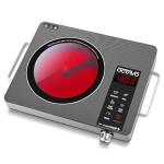 OCTAVO 1800 Watt Portable Infrared Burner, electric burner with 4 Hours Timer, Electric Hot Plate Touch Control Panel Adjustable Heating Power, Glass Cooktop for Cooking