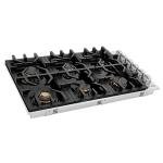 ZLINE 36 in. Gas Cooktop with 6 Brass Burners and Black Porcelain Top (RC-BR-36-PBT)