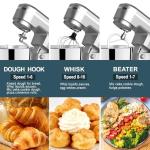 Household Stand Mixer with 6.5 Quart Bowl, Electric Food Mixer 10+p Speeds 660W, Kitchen Tilt-Head Bread Dough and Cake Mixers with Dough Hook, Whisk, Beater, Splash Guard