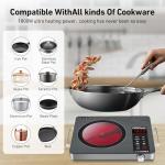 OCTAVO 1800 Watt Portable Infrared Burner, electric burner with 4 Hours Timer, Electric Hot Plate Touch Control Panel Adjustable Heating Power, Glass Cooktop for Cooking