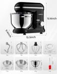 LoMoTive Stand Mixer 6QT Dough Maker - 660W Dough Mixer 6-Speed Electric Mixer with Egg Whisk Dough Hook Flat Beater for Home Kitchen BLACK