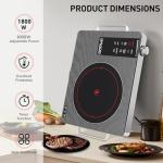 OCTAVO 1800 Watt Portable Infrared Burner, electric burner with 4 Hours Timer, Electric Hot Plate Touch Control Panel Adjustable Heating Power, Glass Cooktop for Cooking