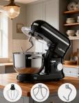 LoMoTive Stand Mixer 6QT Dough Maker - 660W Dough Mixer 6-Speed Electric Mixer with Egg Whisk Dough Hook Flat Beater for Home Kitchen BLACK