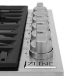 ZLINE 36 in. Gas Cooktop with 6 Brass Burners and Black Porcelain Top (RC-BR-36-PBT)