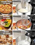 LoMoTive Stand Mixer 6QT Dough Maker - 660W Dough Mixer 6-Speed Electric Mixer with Egg Whisk Dough Hook Flat Beater for Home Kitchen BLACK