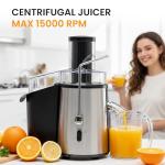 Simple Deluxe Juicer Machines, 700W Centrifugal Juicer Extractor with Wide Mouth 3" Feed Chute for Fruit Vegetable, Electric Juicer with 2-Speed Quick Juicing, Easy to Clean, BPA-Free, Silver